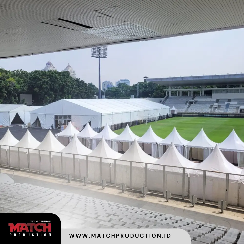 Tenda Sarnafil 1 EO di Semarang bersama Match Production Spesialis Sewa Tenda Sarnafil, tenda Roder dan alat event Terbaik. Hubungi Segera untuk layanan profesional!